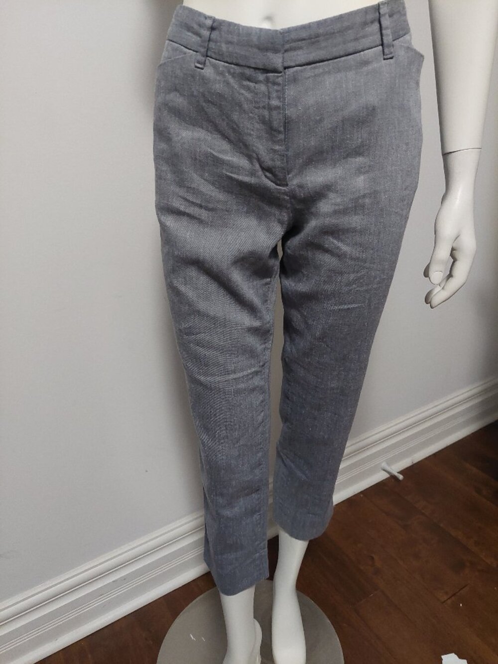 GAP Grey Heathered Plaid Slim Cropped Stretch Dress Pants Trousers Size 6
